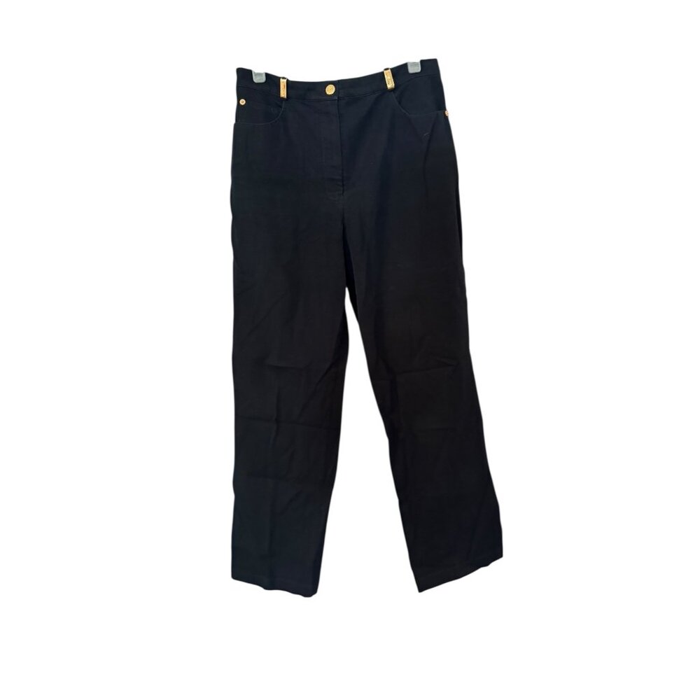 St. John Sport by Marie Gray Black Trouser Size 10 Womens Straight Leg Pant